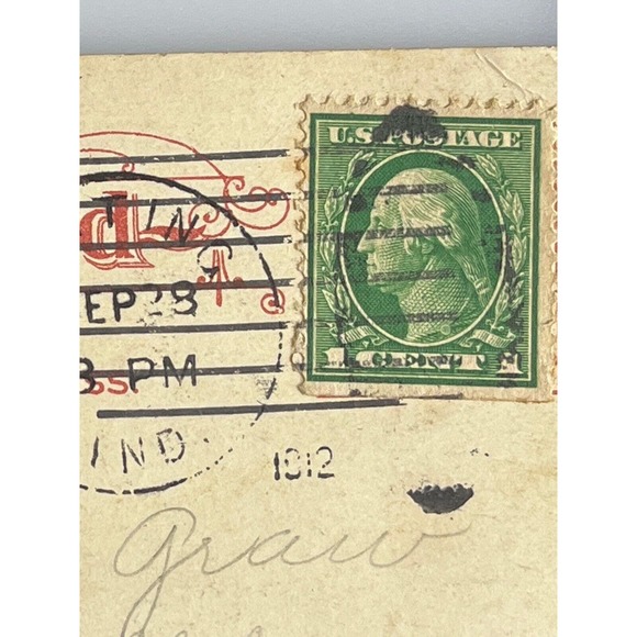 Antique 1912 Ephemera Posted Signed Postcard Best Wishes Elephant Handler Litho - Picture 5 of 8